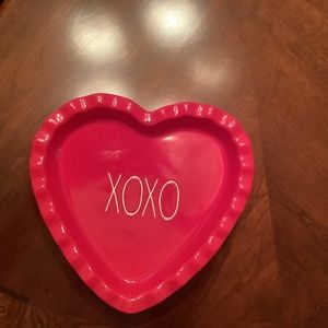 RAE DUNN Red Ceramic Heart Pie Dish